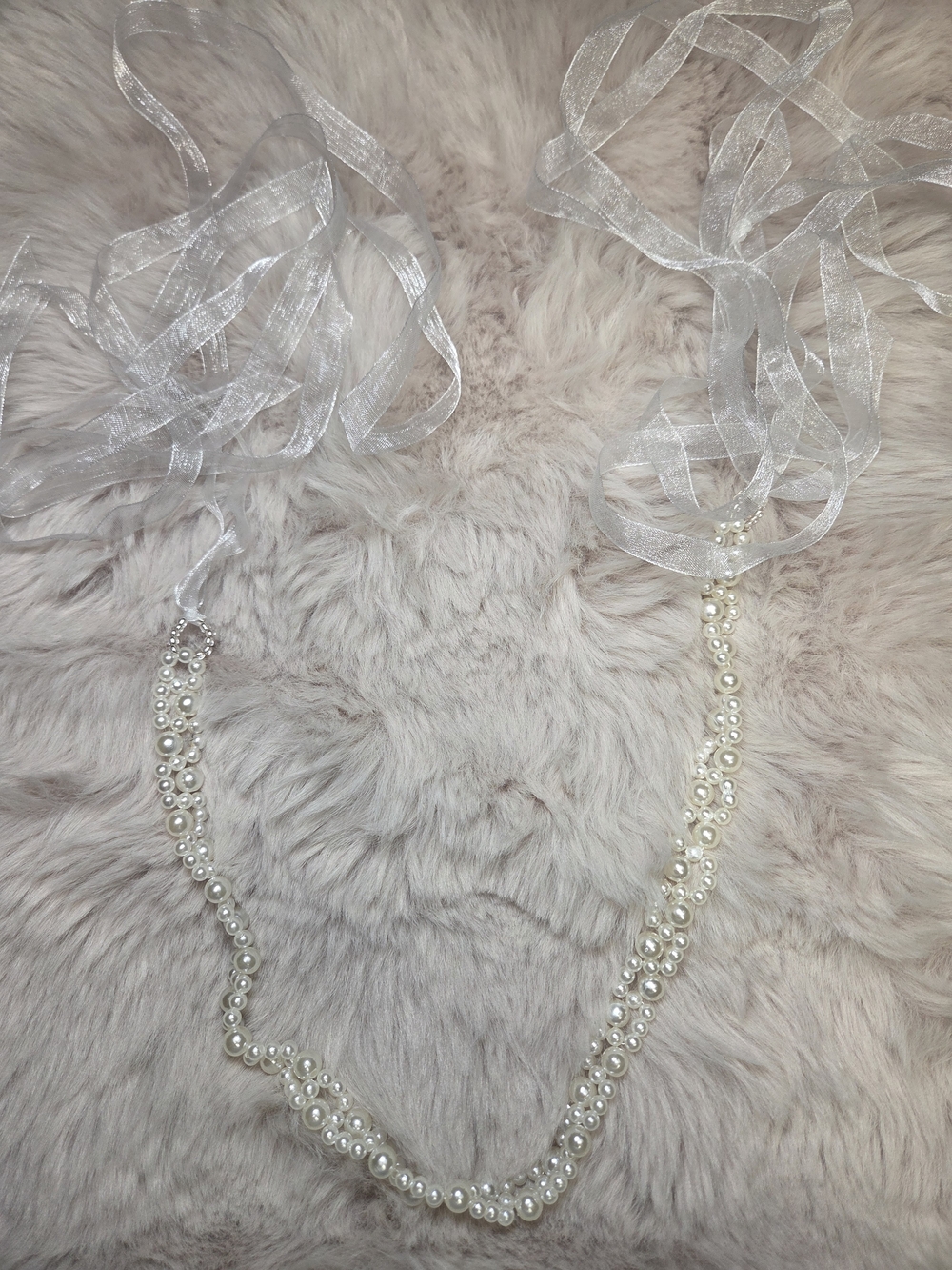 NWOT White Pearl-Embellished Waist Belt Wedding Sash Bridesmaid Belt Women Girls - Picture 5 of 5